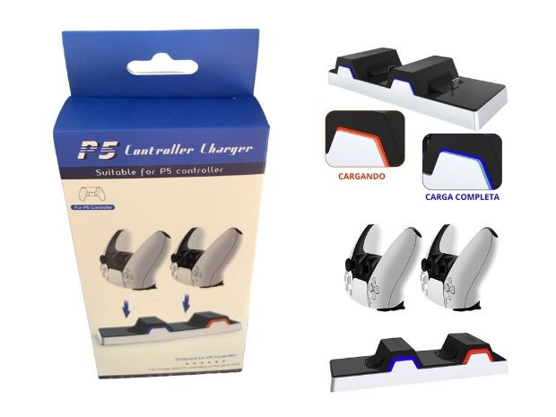 &u++ BASE CARGADORA JOYSTICK PS5 DOBLE (6507)